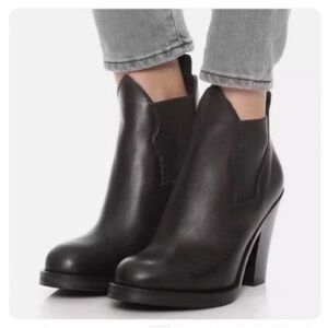 Acne Studios Women's Black Leather High Heel Chelsea Boot Size 37